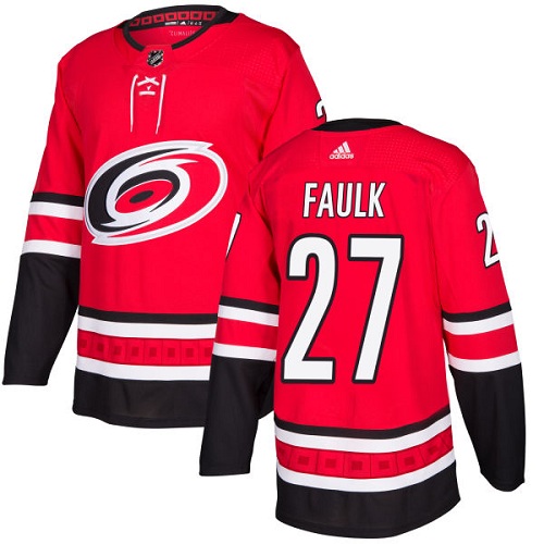 Adidas Hurricanes #27 Justin Faulk Red Home Authentic Stitched NHL Jersey